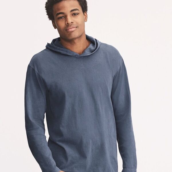 Garment-Dyed Heavyweight Hooded Long Sleeve T-Shirt Thumbnail